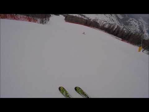 Il muro della pista Berthod a La Thuile (Ao)