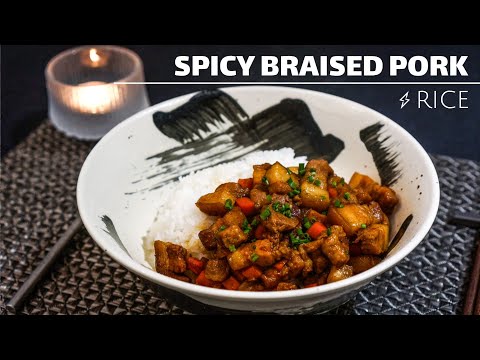 SPICY Taiwanese Braised Pork Rice with Carrots | Easy & Delicious Pork Belly Recipe | Glossy & Sweet
