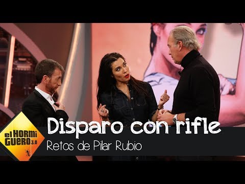 Pilar Rubio demuestra su puntería armada con un rifle y alucina a Bertín Osborne - El Hormiguero 3.0