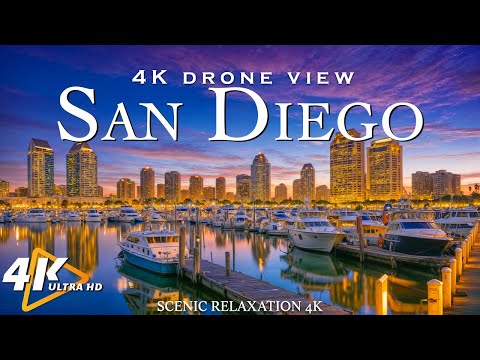 San Diego 4K drone view • Amazing Aerial View Of San Diego | Relaxation film with calming music