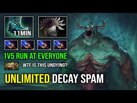 WTF 1v5 No Fear Run At Enemy 2 Sec CD Decay Spam 100% Deleted Offlane Undying Dota 2