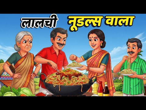 लालची नूडल्स वाला | LALCHI NOODLES WALA | HINDI KAHANIYA | CARTOON STORY | HINDI STORIES | KAHANI