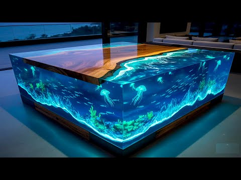 How I Created My Super Unique and Creative Ocean Epoxy Wood Table - Epoxy Beach Table