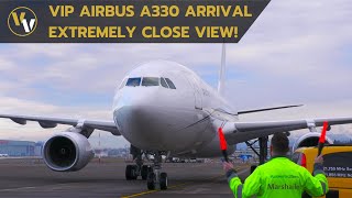 Alpha Star Airbus A330-200 Prestige arrival at Zurich Airport - standing few meters away!
