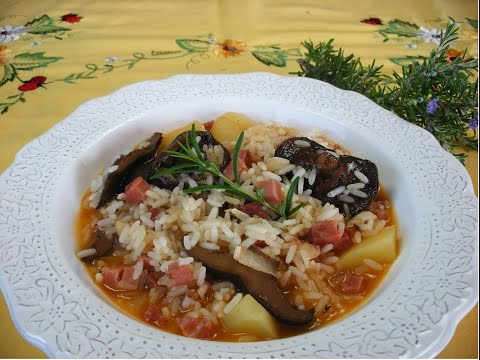 Arroz caldoso con setas