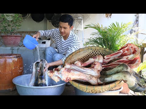 Enjoy Country Life: Yummy Cow legs cooking with country style - 2 Cow legs for my recipe