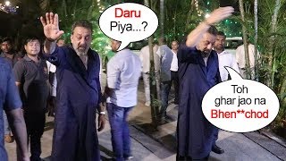 Sanjay Dutt's FUNNY Moments With Reporters At Diwali Party 2018 video