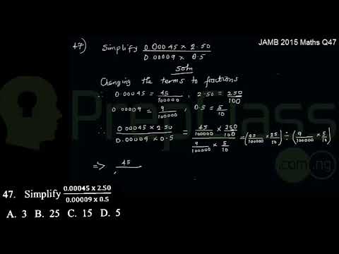 Simplification Of Decimals - JAMB 2015 MATHS Question 47