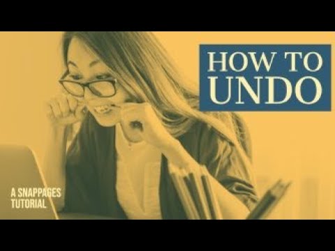 How to Undo in SnapPages