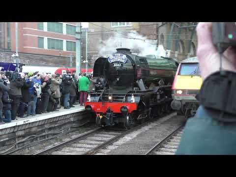 Flying Scotsman Inaugural Run From King's Cross.  25th February 2016