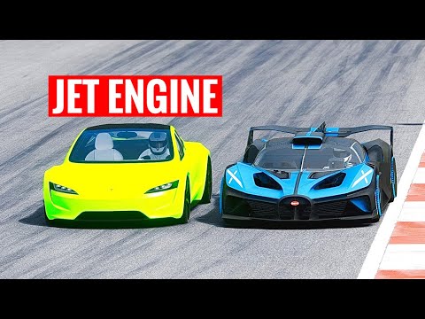 Bugatti Bolide vs Tesla Roadster Jet Engine - Special Stage Route X