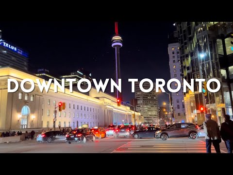 Downtown Toronto at Night (Weekend) 2022🇨🇦