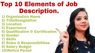 How to prepare Job Description|Elements of Job Description