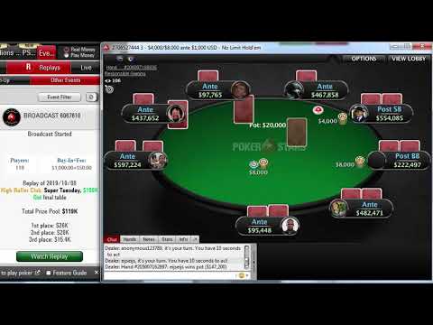 Replay | Final table PokerStars High Roller Club: $1,050 Super Tuesday, $100K Gtd Oct 08, 2019