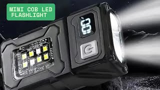 Mini COB LED Flashlight |Portable USB Rechargeable Dual Light with Adjustable Angle & Hands-Free Use