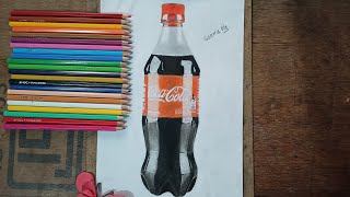 3D  art,coca cola can  bottle drawing || How to draw 3D can