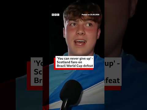 Scotland fans react to 0-3 loss to Brazil in World Cup. #Scotland #TartanArmy #BBCNews