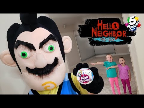 Hello Neighbor in Real Life Scavenger Hunt! 5 Surprise Toy Food vs Real Food Challenge!