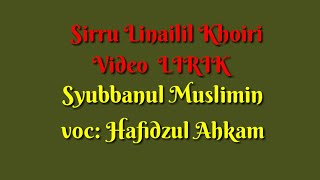 Download lagu Lirik Sirru Linailil Khoiri video LIRIK Syubbanul ... mp3
