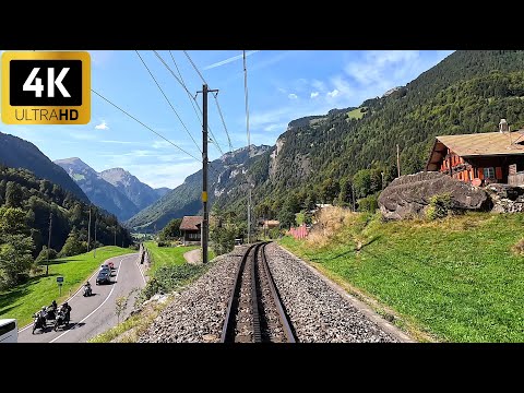 4K-Lokführeransicht - Grindelwald nach Interlaken Schweiz | Taxifahrt | 4k 60p UHD-Video
