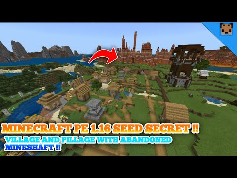Minecraft pe 1.16 seed secret - Seed city village and pillage with abandoned mineshaft !!