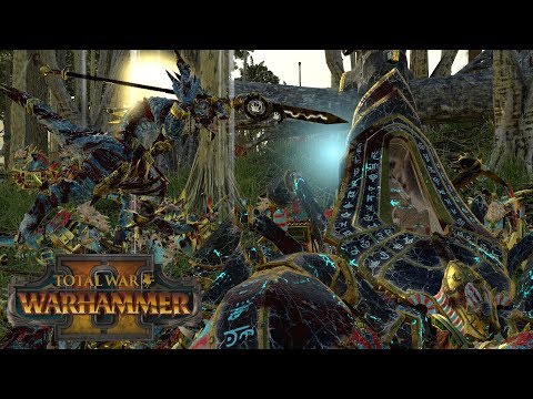 Settra Surfs Waves of Saurus - Lizardmen vs Tomb Kings // Total War: Warhammer II Online Battle
