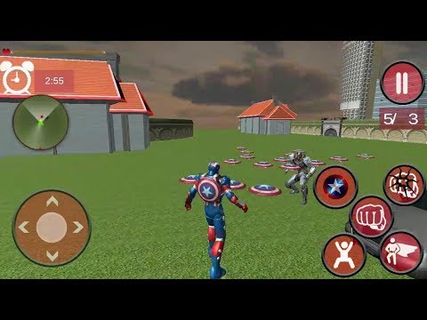 ► Super Captan Flying Robot -  IronCaptain Superhero Gangster Crime City Battle 2 Hero Combination