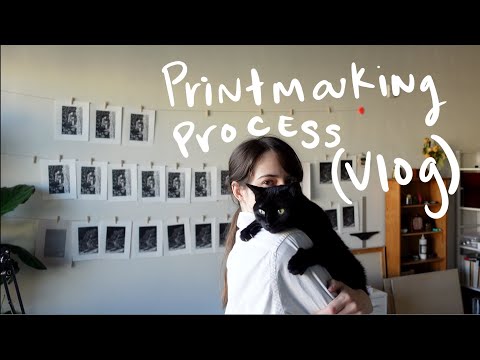 Printmaking Process Studio Vlog | Linocut Block Print