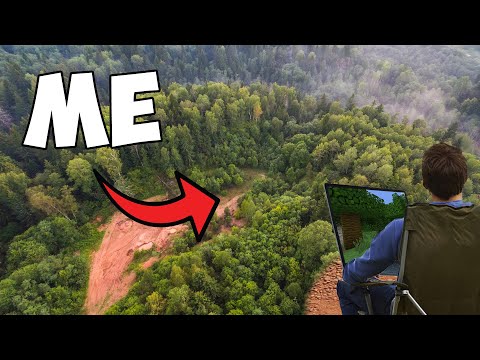I Played Minecraft Wilderness Survival ALONE In The Actual Forest