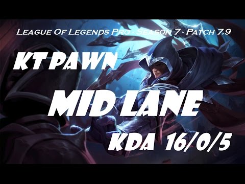 Mid Lane - KT PawN as Talon vs Galio Patch 7.9 - League Of Legends Korean Ranked Challenge
