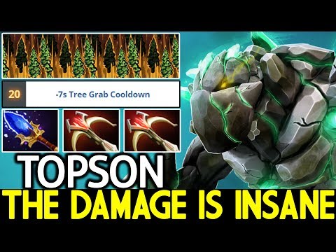 TOPSON [Tiny] The Damage is Insane Nonstop Spam Skill Tree Grab 7.22 Dota 2