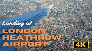 Flying over London Landmarks Landing at Heathrow Airport British Airways BA1385 A320