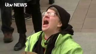 Anti-Trump Protester screaming Hellbound by Pantera
