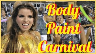 BODY PAINT CARNIVAL 2017: GOLDEN COLOR PAINTING ON GORGEOUS DIVA AT RIO: MICHELE
