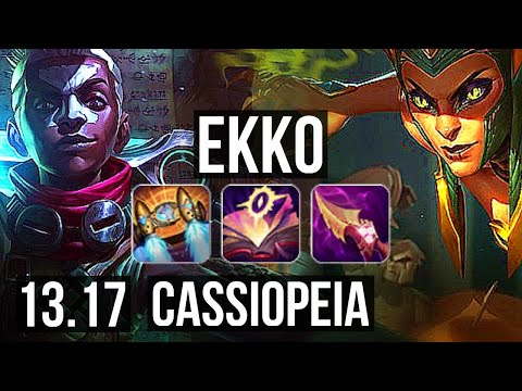 EKKO vs CASSIOPEIA (MID) | 11/1/3, 6 solo kills, 500+ games, Godlike | NA Master | 13.17