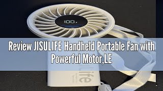 Review JISULIFE Handheld Portable Fan with Powerful Motor,LED Display,5000mAh Battery,5 Wind Speeds,
