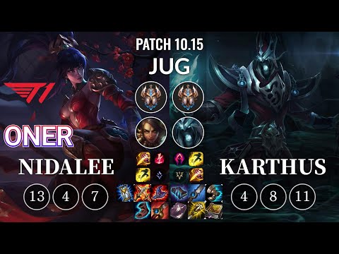 T1 Oner Nidalee vs Karthus Jungle - KR Patch 10.15