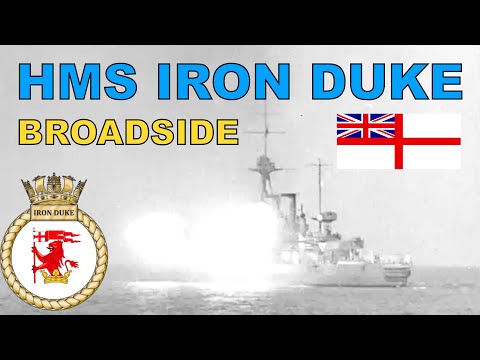 HMS IRON DUKE - FULL BROADSIDE