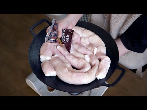 대창기름으로 짜장10인분 요리