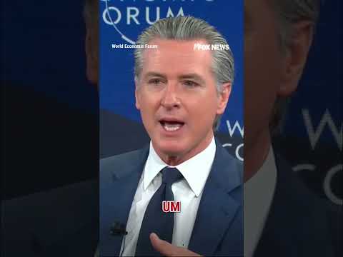 Newsom says Trump team 'CANCELED' his speech in Davos #shorts #foxnews #trump