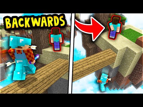BACKWARDS NOOB SKIN TROLL! (Minecraft Skywars Trolling)