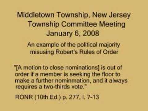 Misuse of Robert's Rules of Order