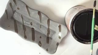 How to make slab Inlay slab plates Part 4 Pottery 2 Shellac Resist