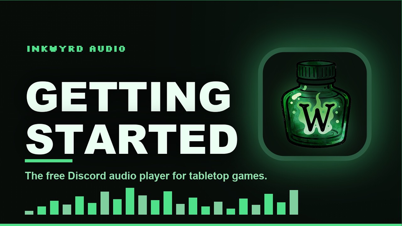 Inkwyrd Audio: Getting Started. A five minute tutorial covering setup, playlists, the soundboard and connecting to Discord.