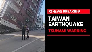 Strong earthquake rocks Taiwan collapsing building