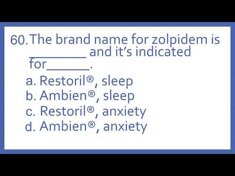 Top 200 Drugs Practice Test Question - the brand name for zolpidem is _ and it's indicated for _