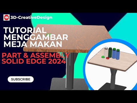 Tutorial Menggambar meja makan, Solid edge 2024 I Tutorial Drawing Table solid edge 2024 Beginner