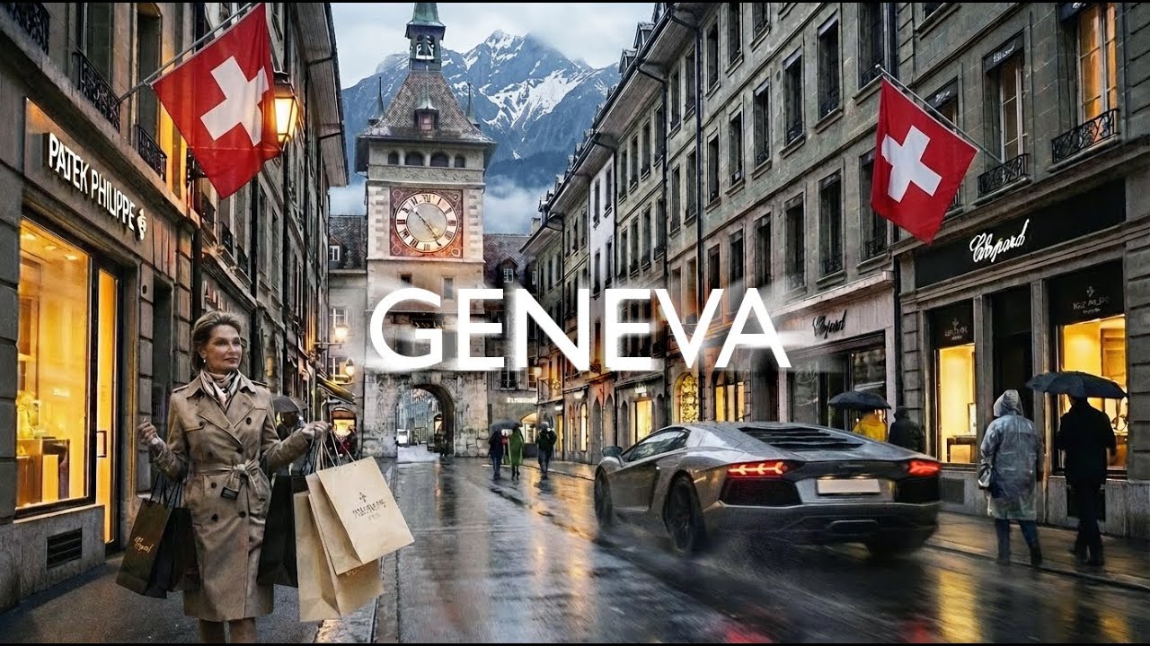 Immersive street-level walking tour through Geneva Old Town, Switzerland, showcasing authentic urban landscapes, local architecture, and the vibrant atmosphere of the city's neighborhoods