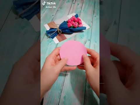 How to make a colour paper rose flowers bouquet