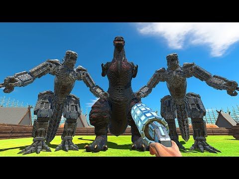 FPS WEAPONS DEATH RUN vs SHIN GODZILLA vs MECHA GODZILLA - Animal Revolt Battle Simulator